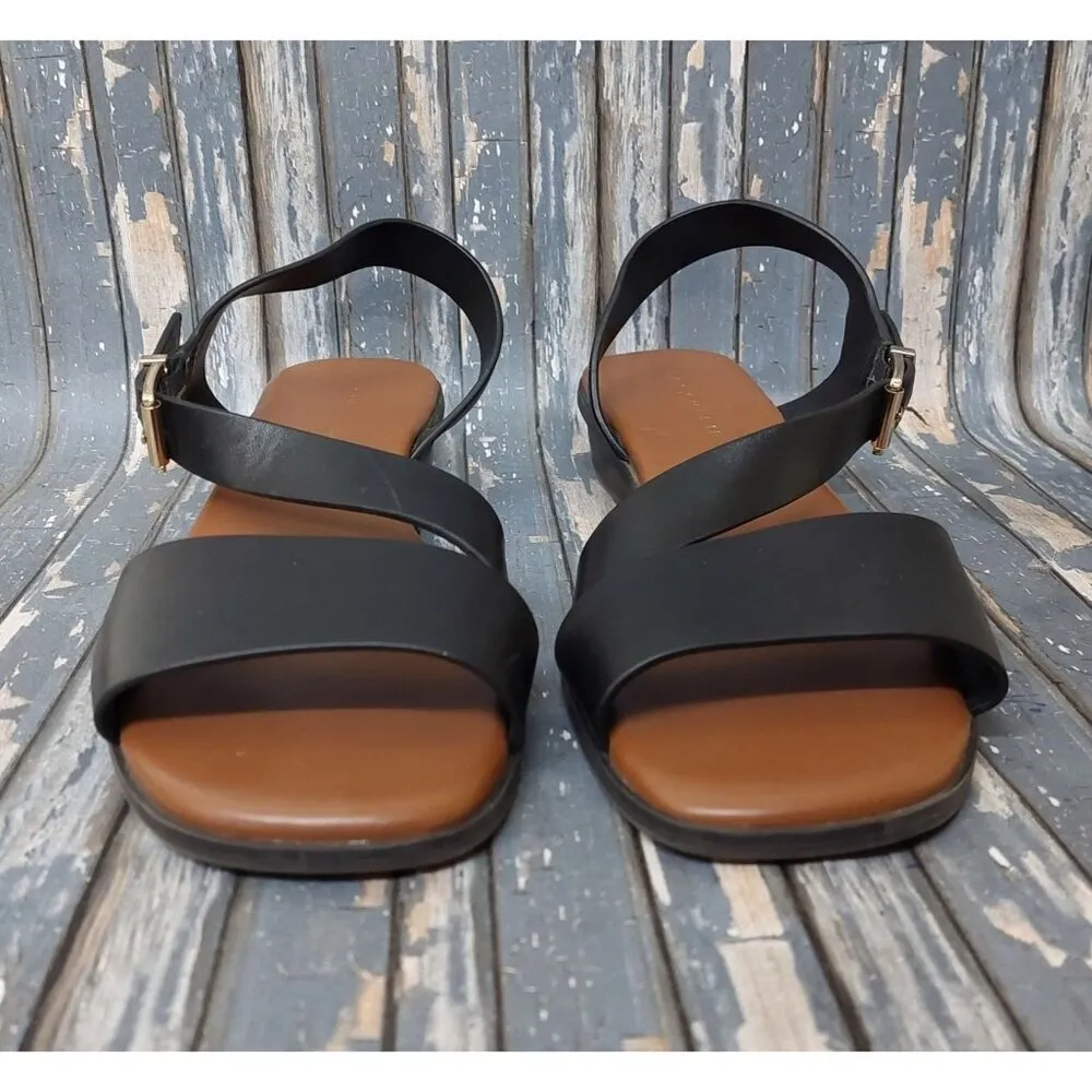 Alex Marie Black Leather Strappy Slingback Buckle Sandals Size 9 MINT Condition - Image 3