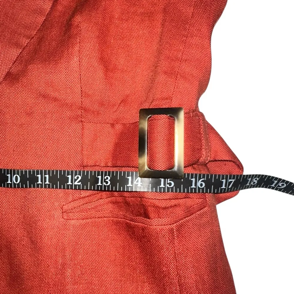 Veronica Beard Baltazar Dickey Linen Blend Rust One Button Blazer 4 - Image 8