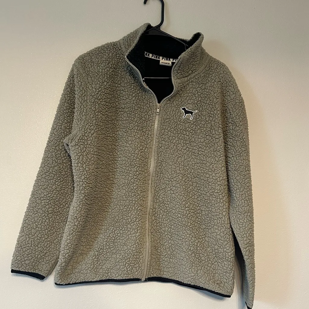 PINK Victoria Secret Sherpa Fleece Full Zip - Image 2