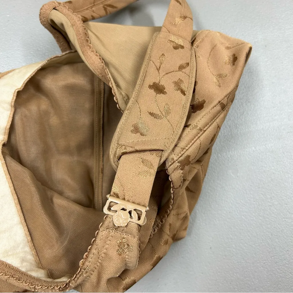 Elila Jacquard Wireless Softcup Bra with Cushion Super Curves Full Coverage 42J Brown Size undefined - Image 7