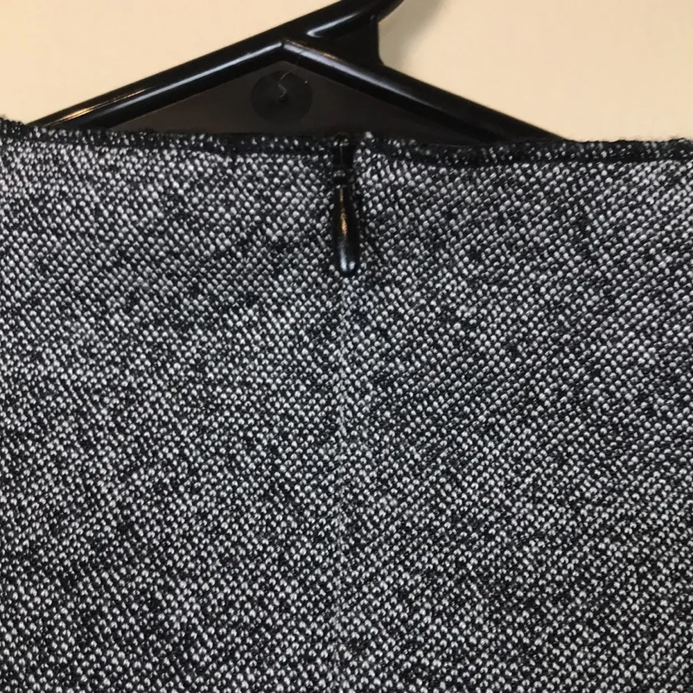 Mango MNG Women’s Knit Mock Neck Black White Long Sleeve Sheath Dress - Image 7