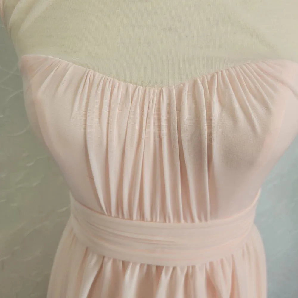 David's Bridal Womens Dress Size 4 Pink Bridesmaid Sleeveless Midi Lace Wedding - Image 7