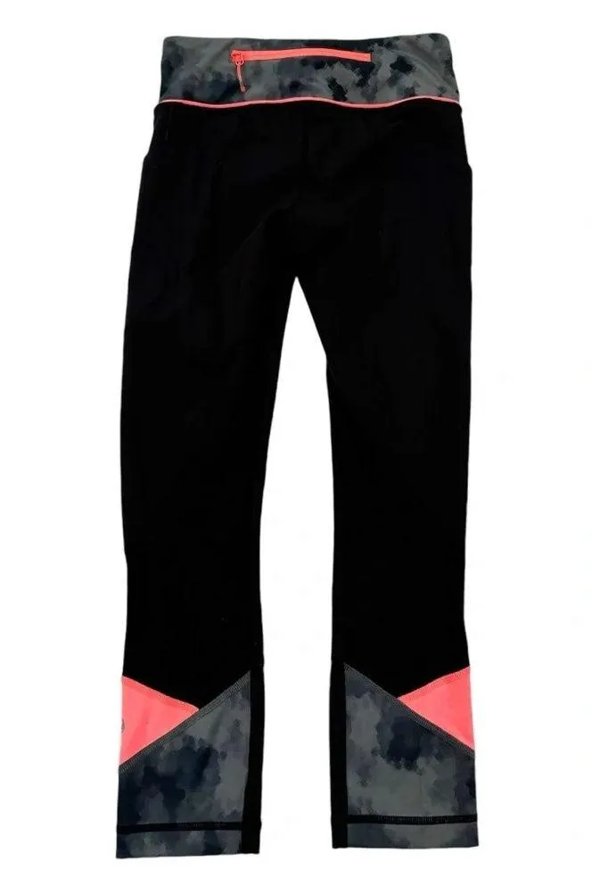 Lululemon Pace Rival Crop 22” Black Blooming Pixie Slate Coral Size 2 - Image 4