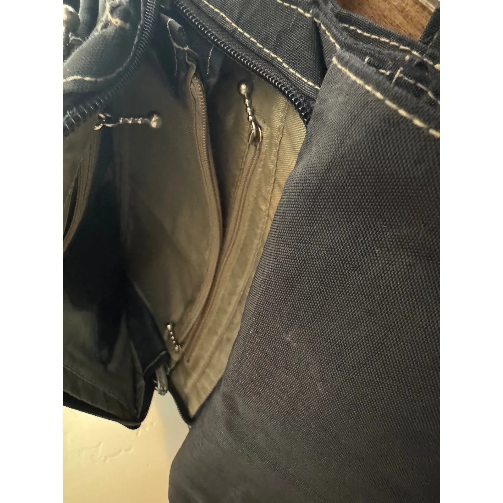 90s Vintage Eddie Bauer Black Multi Compartment Crossbody Bag Large Y2K Grunge - Image 9