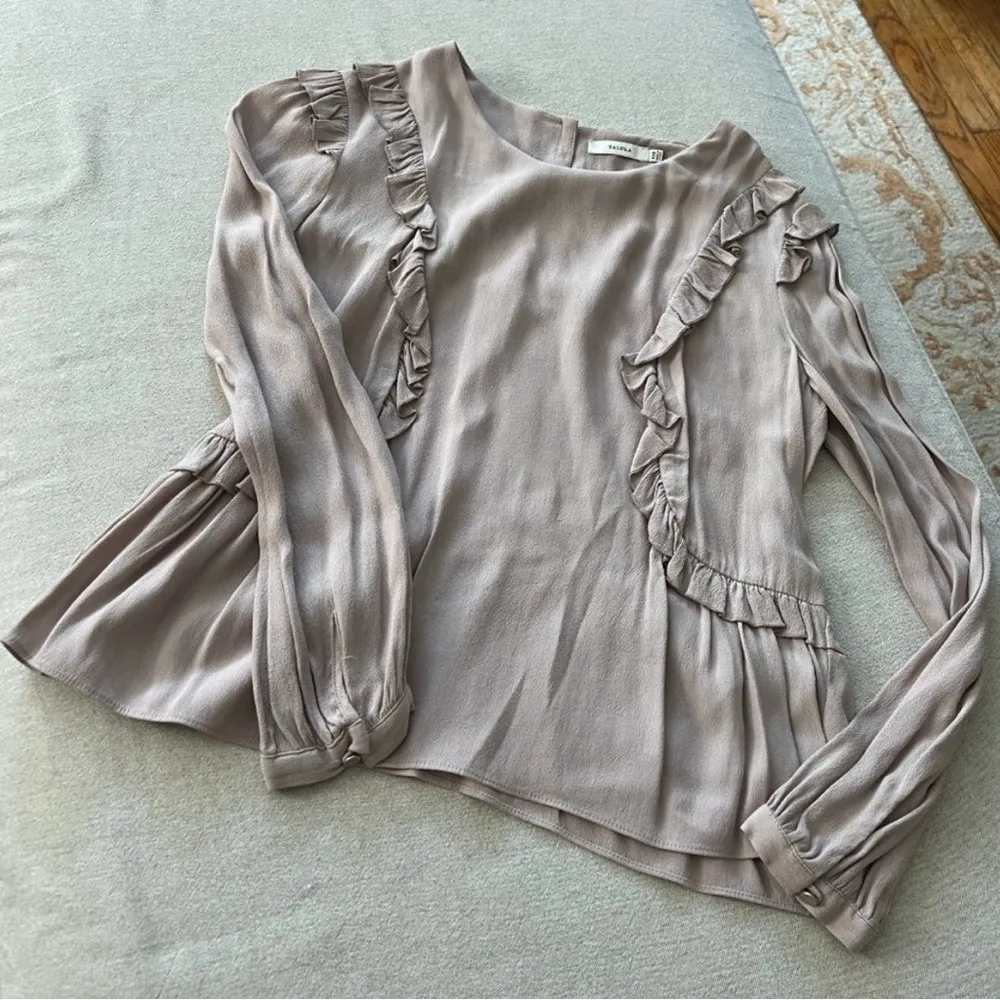 Talula Ruffled Blouse in Taupe size medium - Image 3