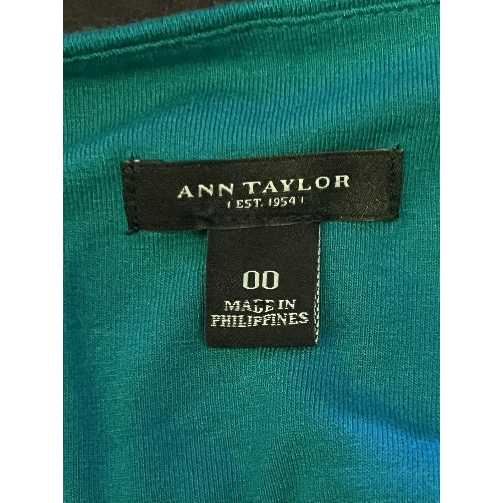 Ann Taylor Dress Womens 00 Blue Wrap Long Sleeve Jersey Knit Knee Length Work - Image 10