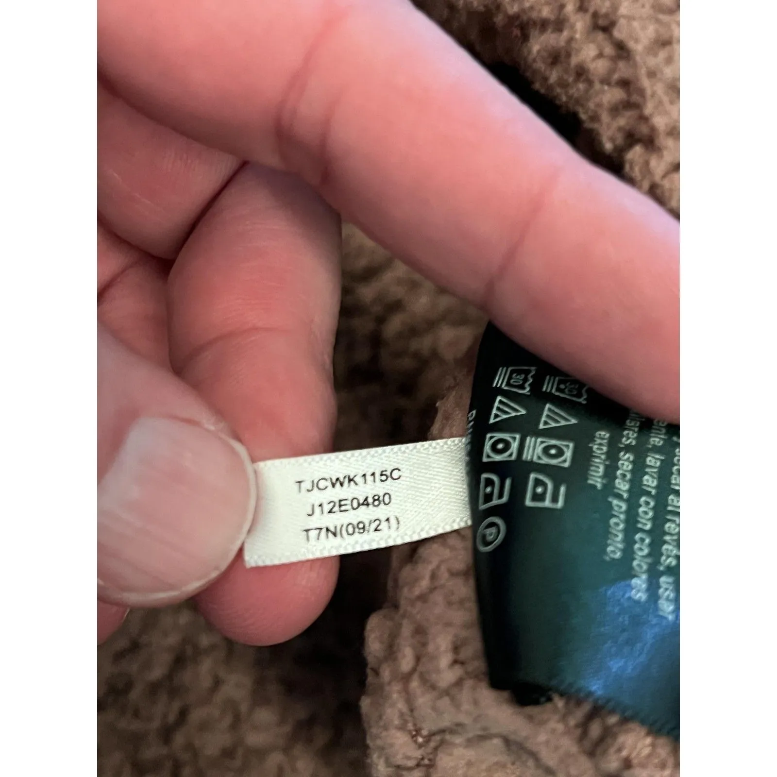 Tommy Hilfiger Hoodie Womens XL Beige Sherpa Fleece Teddy 1/4 Zip Pullover - Image 9