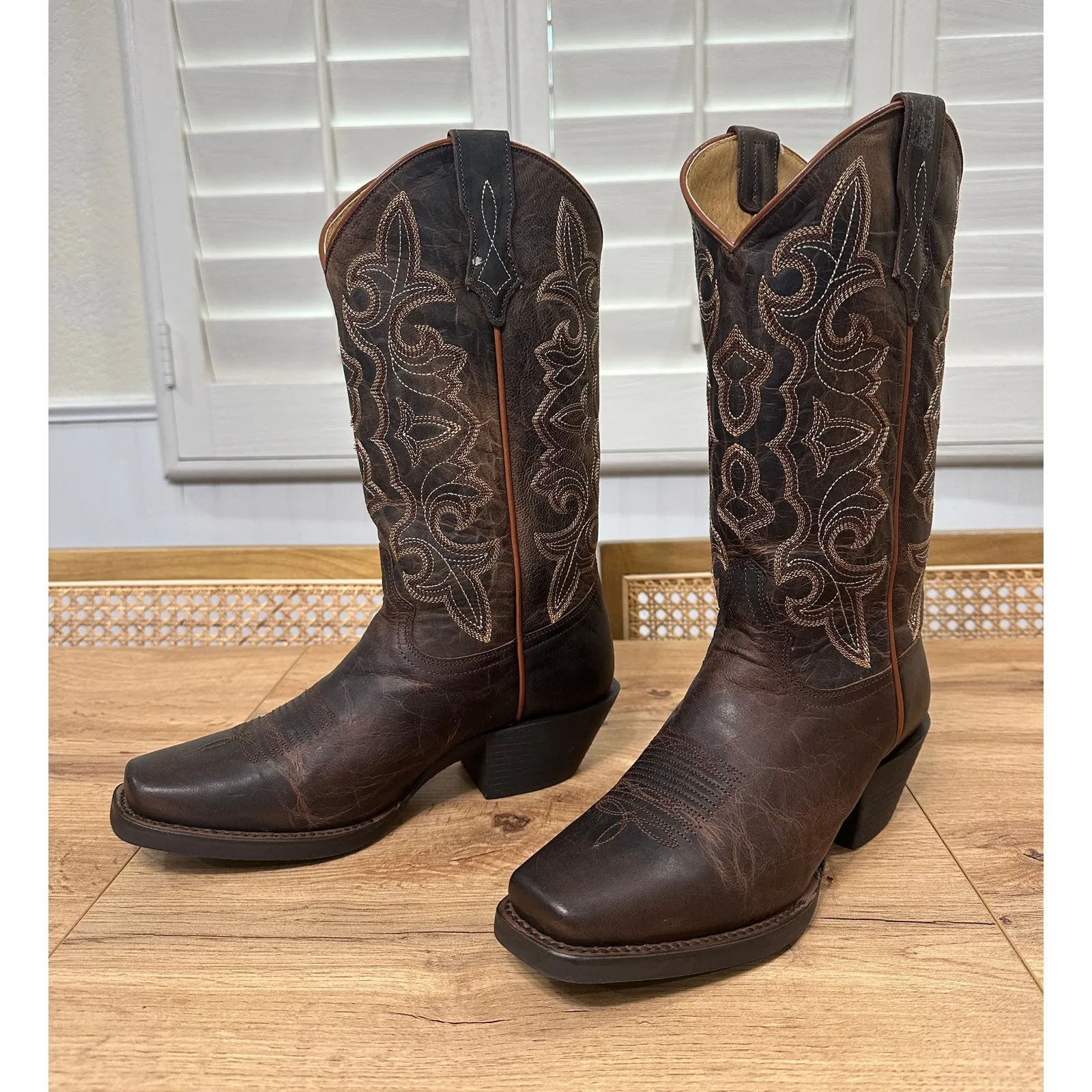 Shyanne  Women's Jesse Performance Western Boots Brown Leather 8 NWOT Square Toe - Image 4