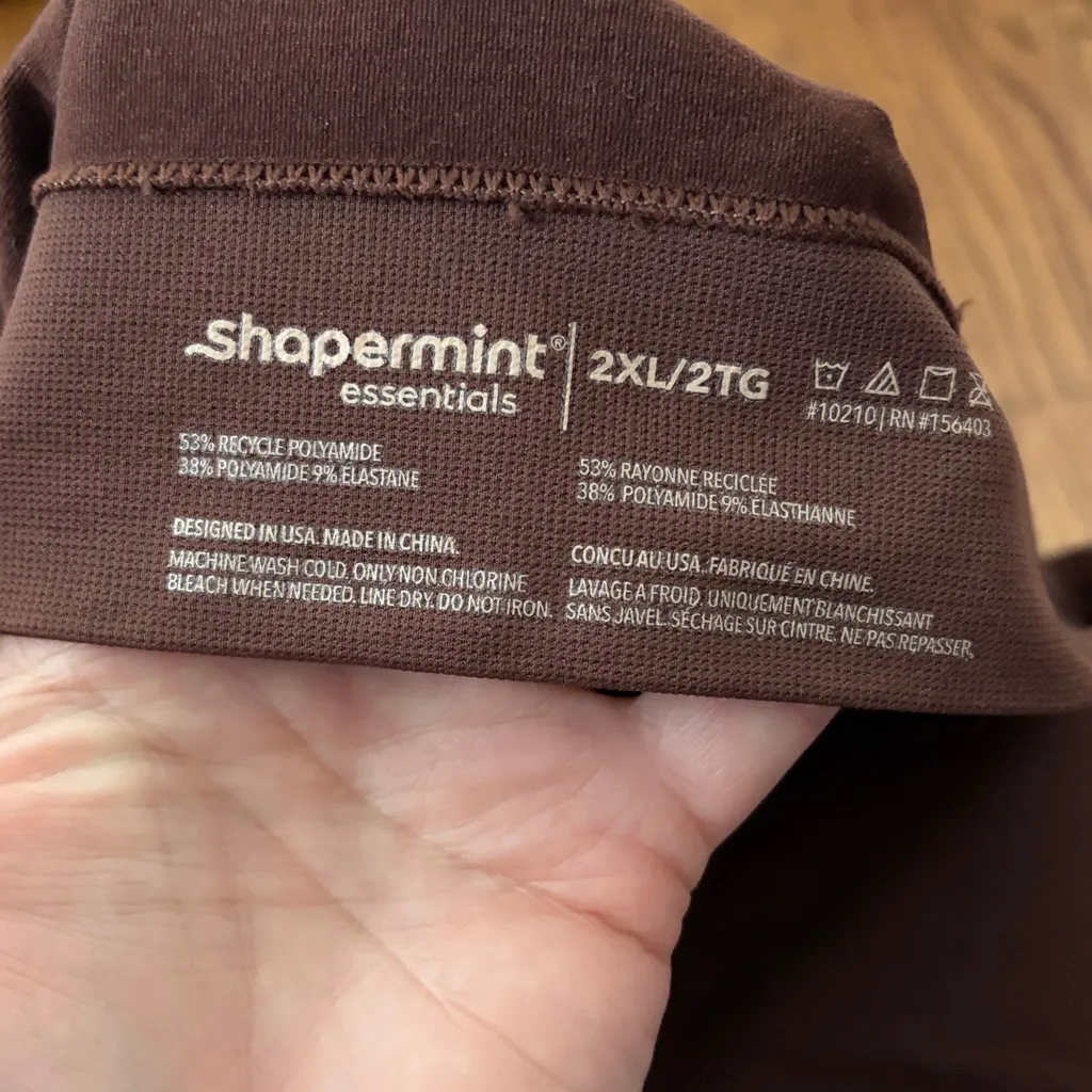 SHAPERMINT ESSENTIALS Daily Comfort Wireless Shaper Bra Size 2XL Brown - Image 3
