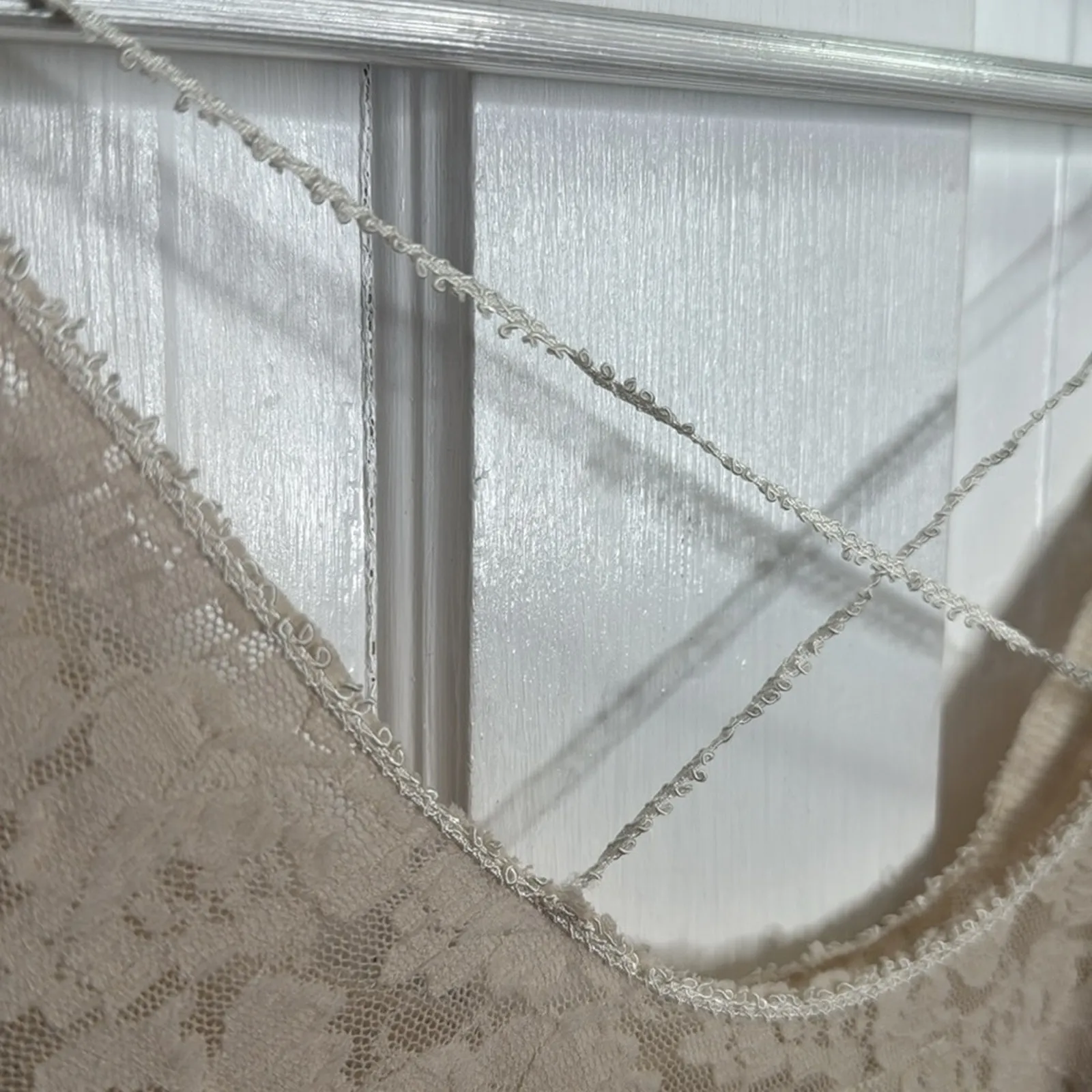 Free People Intimately Lace Cream 3/4 sleeve Square Neck Top W1455 Sz M - Image 7