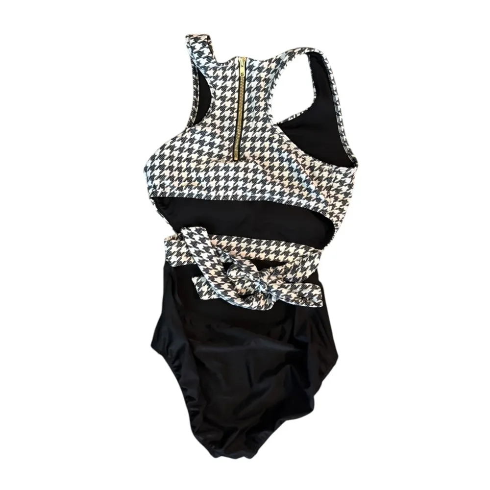 Albion Cast Away Island breeze one piece Houndstooth Swimsuit monokini beach - Image 5