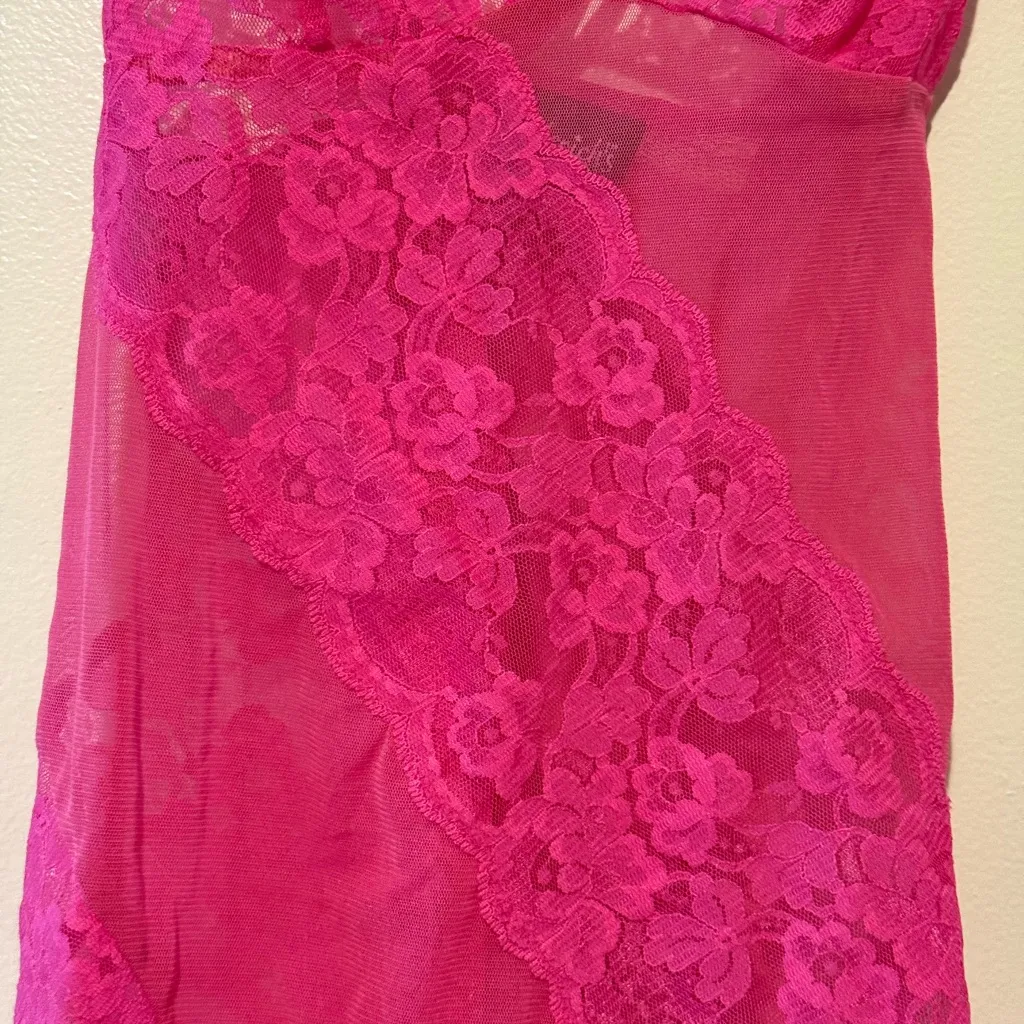 Frederick's of Hollywood Fuchsia Lace Chemise - Image 2