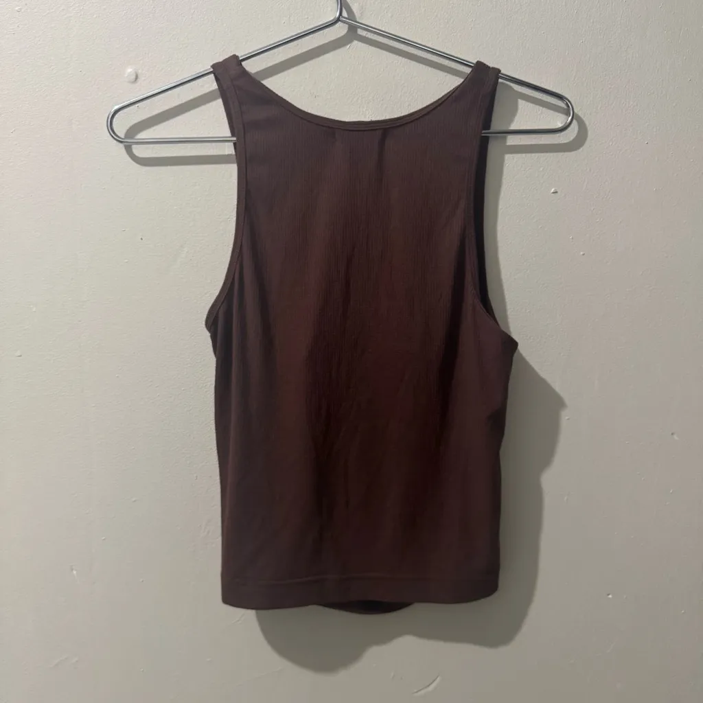 Sandy Liang Riblet Tank in Cocoa Large - Image 3