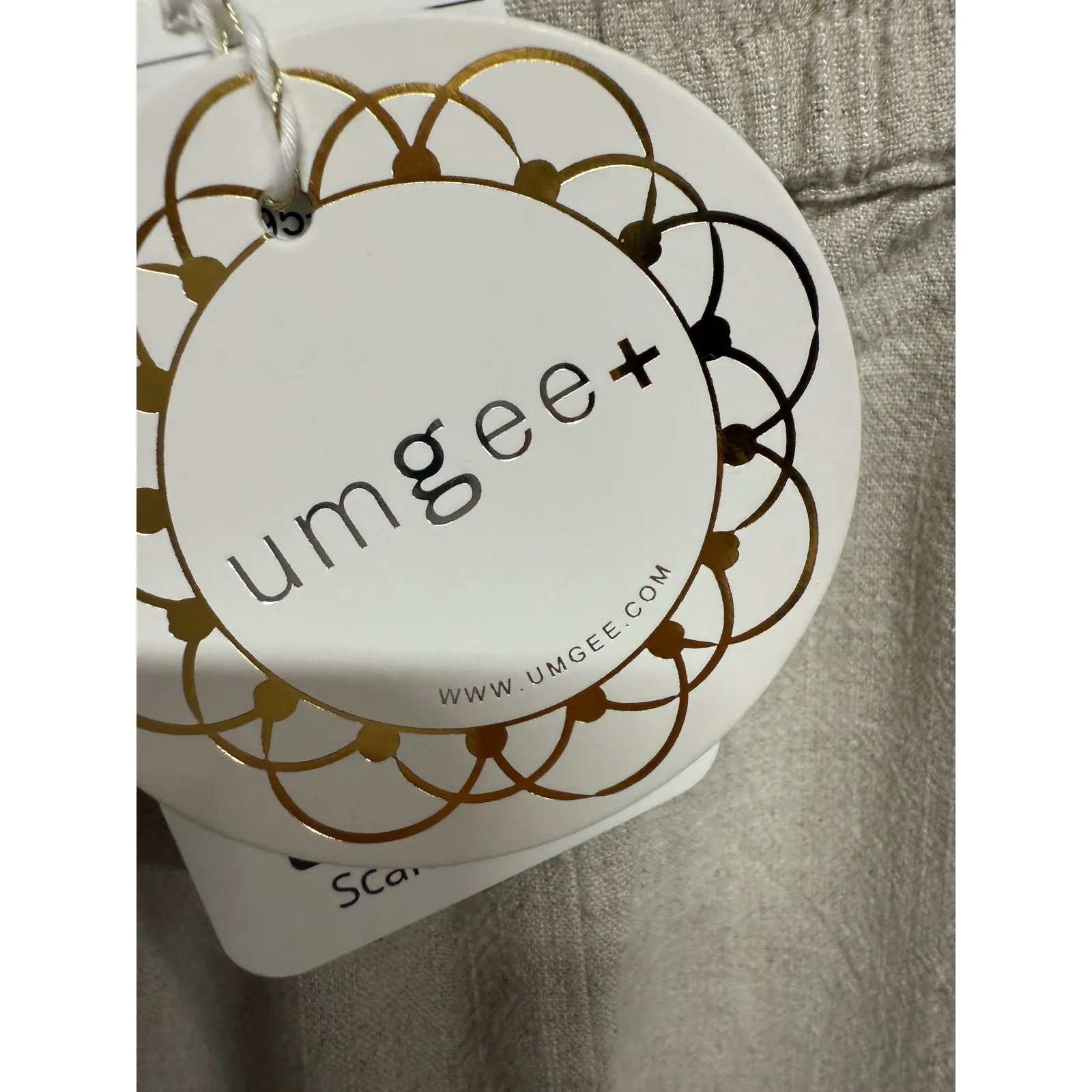 Umgee Linen Blend Pants NWT Beige Off White Beach Coverup Wide Leg Flare - Image 6