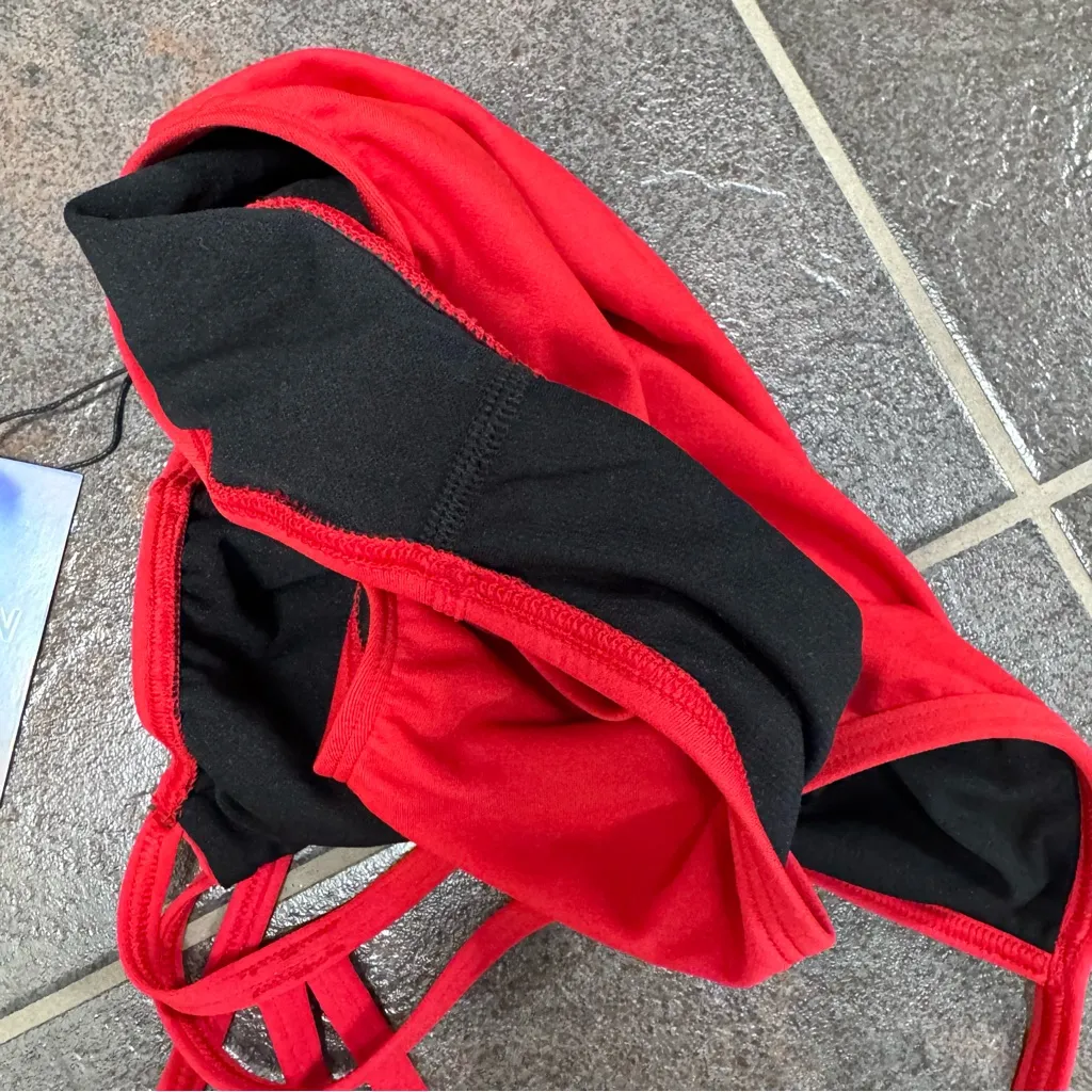 NEW Jolyn Perry One Piece Swimsuit Swimming Racing Red 26 NWT Size 2 - Image 5