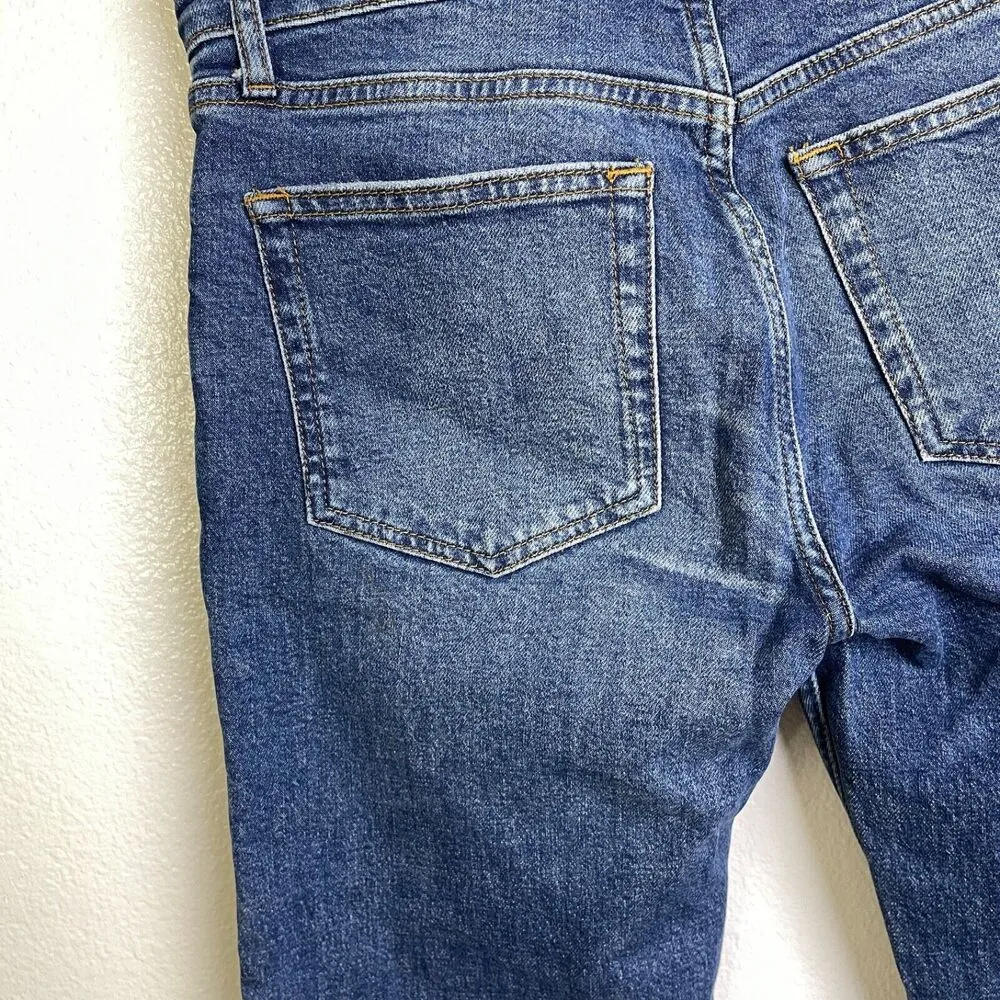 Anine Bing Enzo Jeans 27 Womens Slim Straight Distressed Raw Hem Split Cotton - Image 10