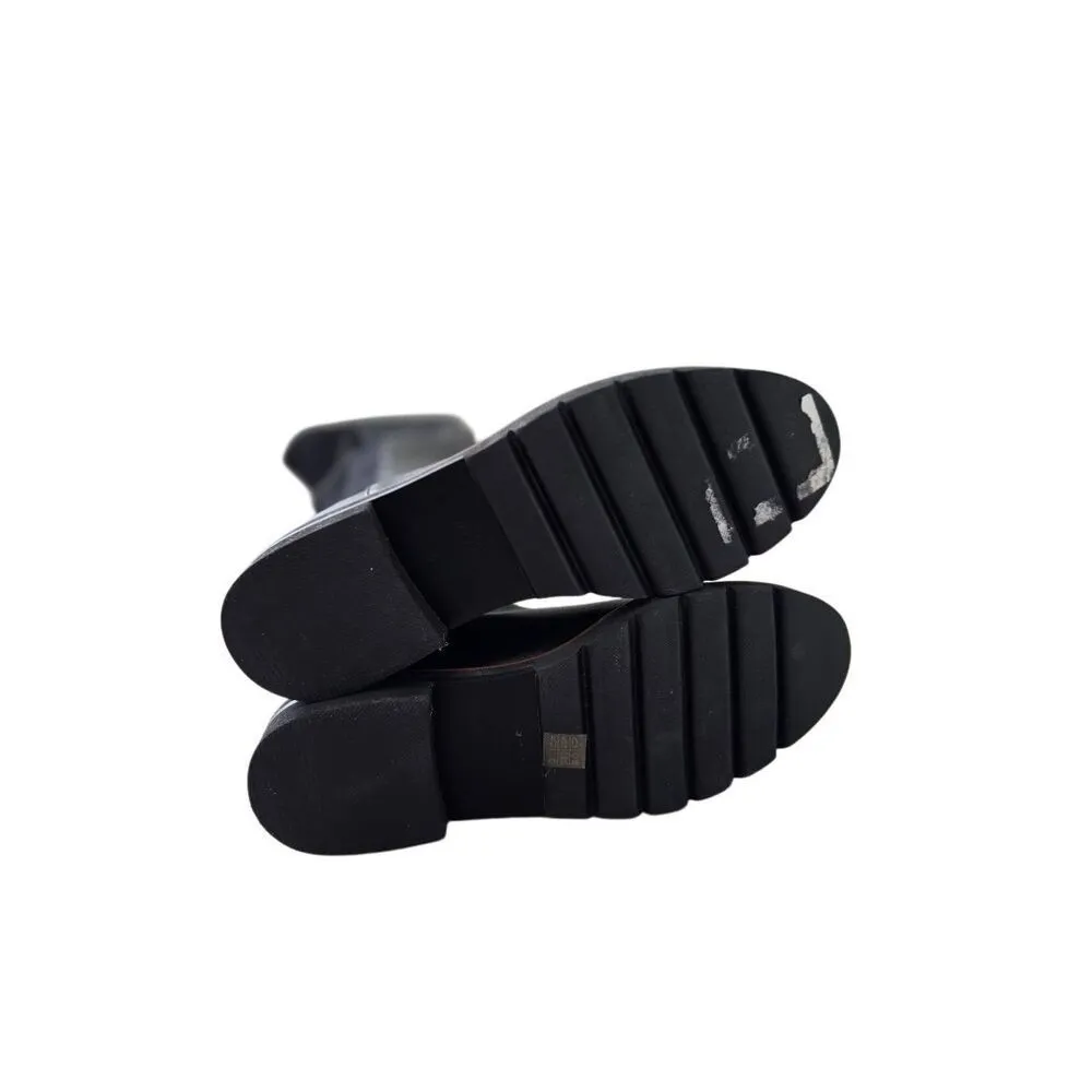 Stuart Weitzman Over The Knee Leather Boots Almond Toe Size 6 in Black NEW - Image 10