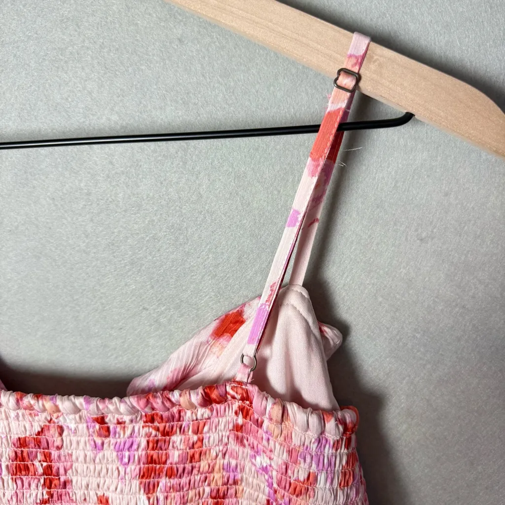 Japna Women’s Midi Cocktail Dress Ruffle Spaghetti Strap Smocked Back size XL - Image 5