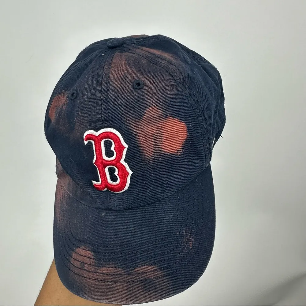 Boston Red Sox Custom Bleach Splatter Dad Hat Size XL - Image 3