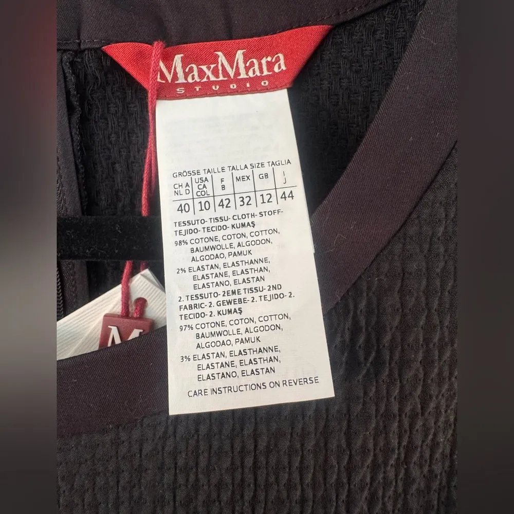 NWT Max Mara Studio Black Dress- Size 10 - Image 5