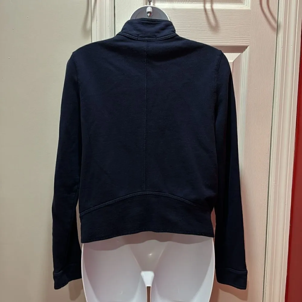 LRL Jeans Co Jacket Womens Blue Full Zip Snaps Pockets Preppy Casual Mandarin S - Image 4