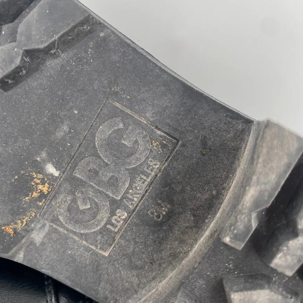 GBG Los Angeles Silea Chain Chunky Heel Moto Boots Size 8 Black - Image 10