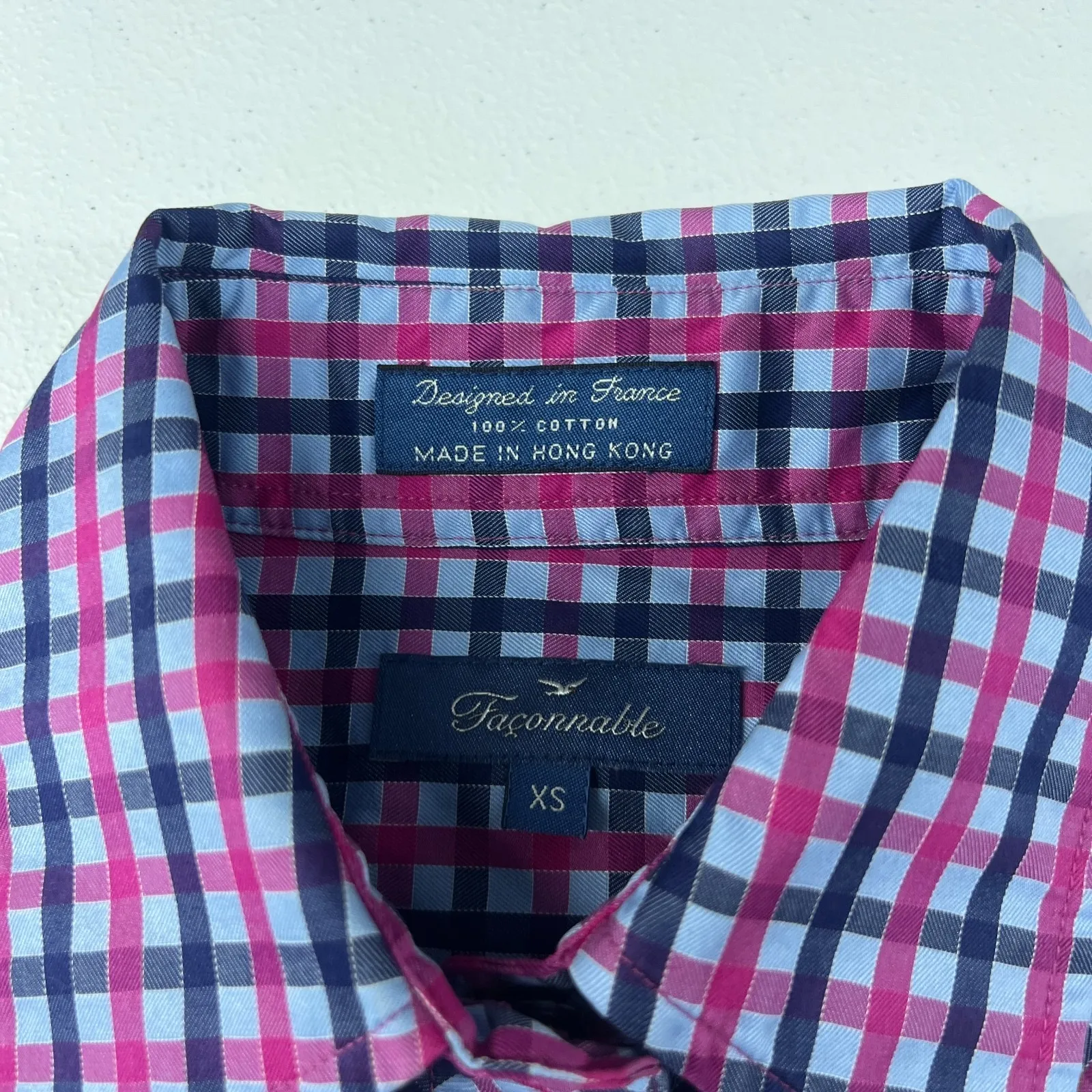 Façonnable Shirt Womens XS Multicolor Checked Cotton Classic Preppy Button Up - Image 10