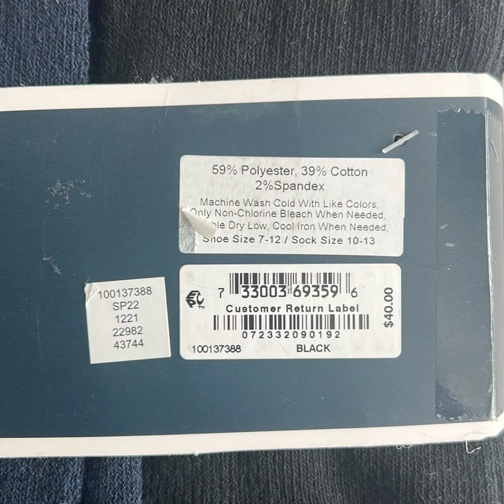 8-Pairs Club Room Black & Navy Crew Socks, Cushioned Size 10-13 New w/Tag - Image 4