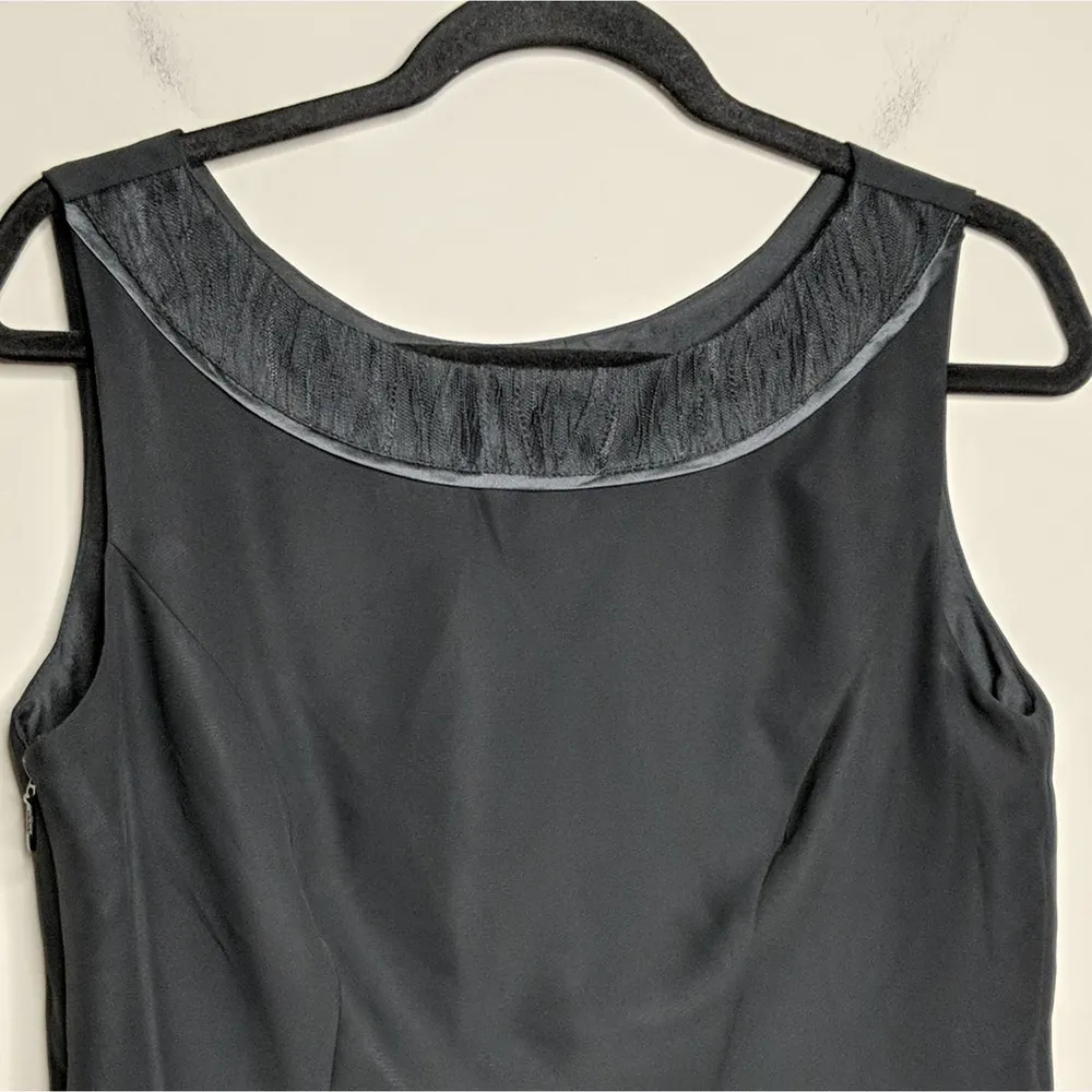 JJ's House Black Sleeveless Blouse Top Scoop Lace Ribbon 12 New - Image 2