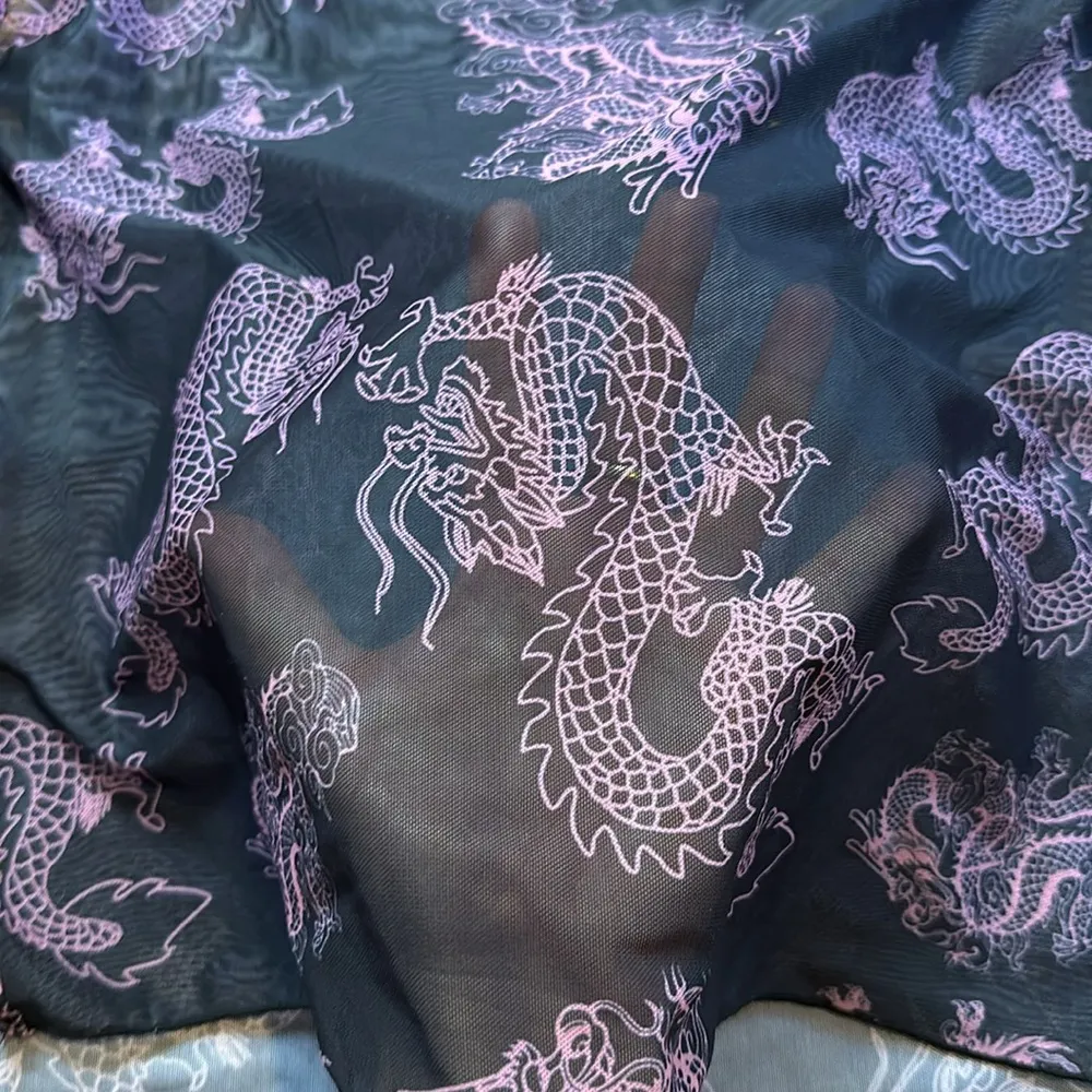 BLACK MESH STRAPPY CUT OUT SEXY DRAGON MINI SKIRT COVER UP RAVE Size M - Image 4