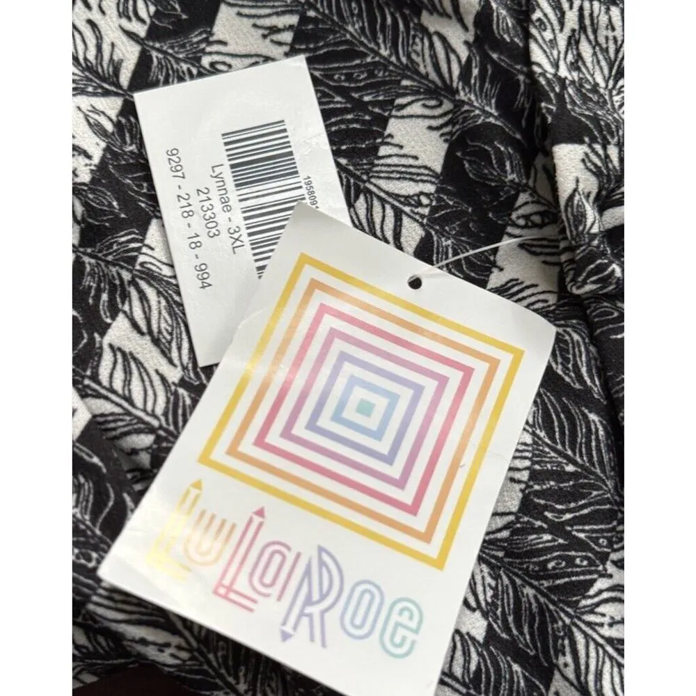 NWT Lularoe Lynnae 3XL Shades Heathered Gray Black Strech Cotton/Poly/Spandex - Image 5
