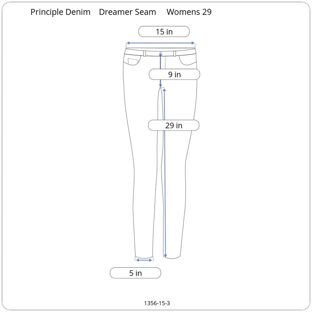 The Dreamer Skinny Blue Jean Womens 29 (30X29) Mid Rise USA Made - Image 9