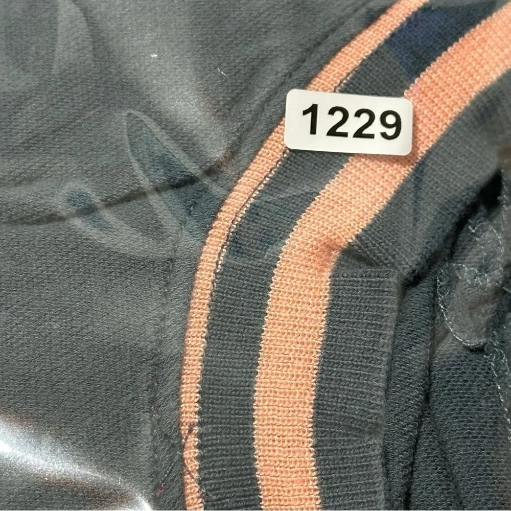 Free People Women’s Size S Gray Pique Pink Trim Surplice Crossover Shirt Top - Image 10