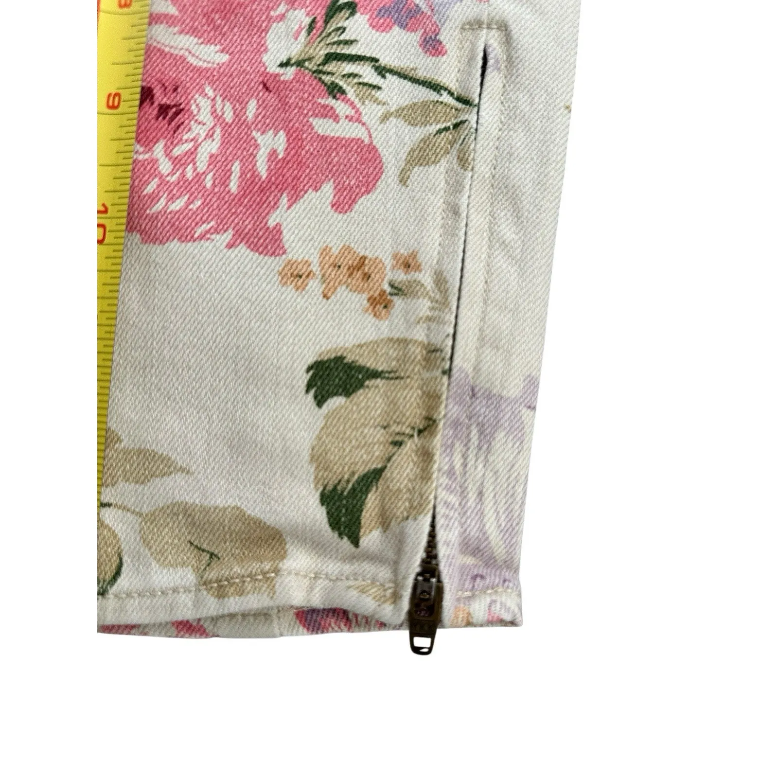 Denim & Supply Ralph Lauren Floral Print Skinny Jeans Ankle Zip Size 31 - Image 8