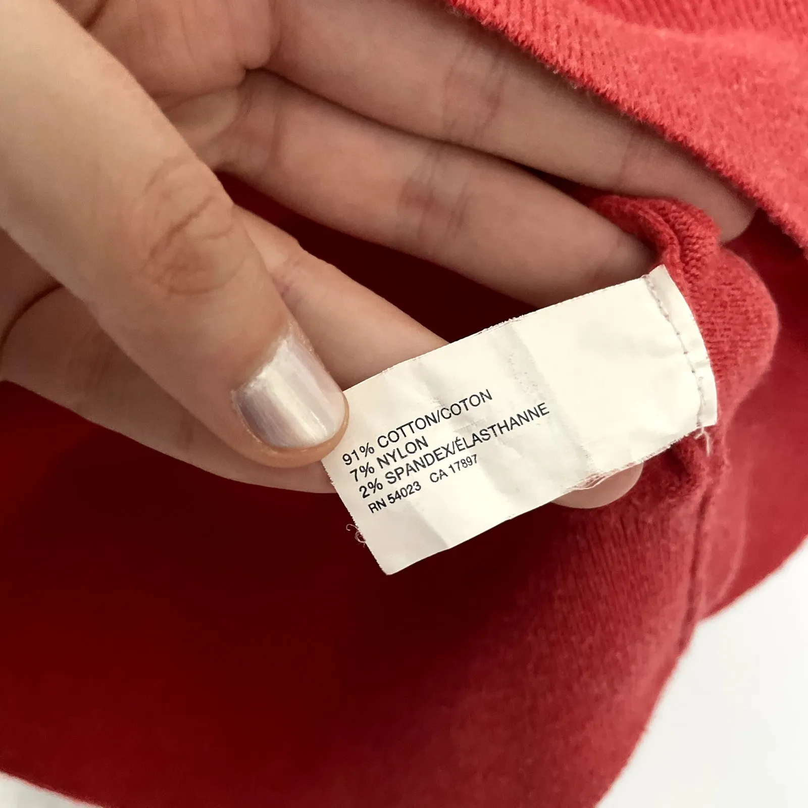 GAP bright coral red boat neck 3/4 sleeve knit sweater women's size S cotton - Image 4