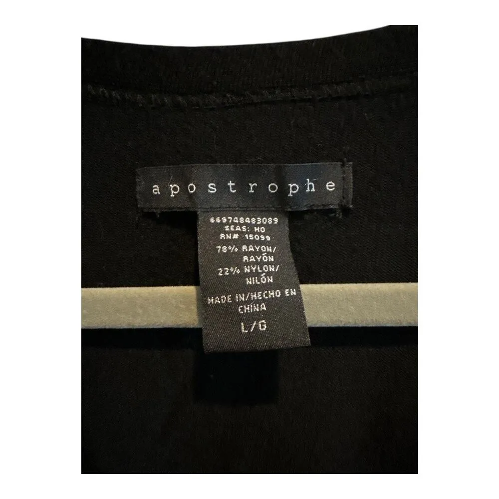 Apostrophe Black Cardigan‎ Size Large - Image 5