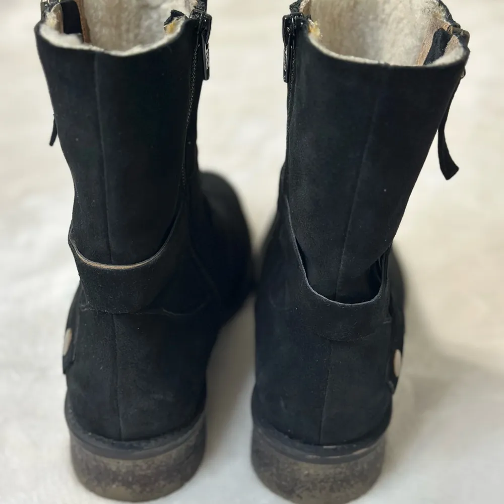 Anthropologie Liendo Suede Ankle Boots with Cozy faur. black size 7 - Image 3