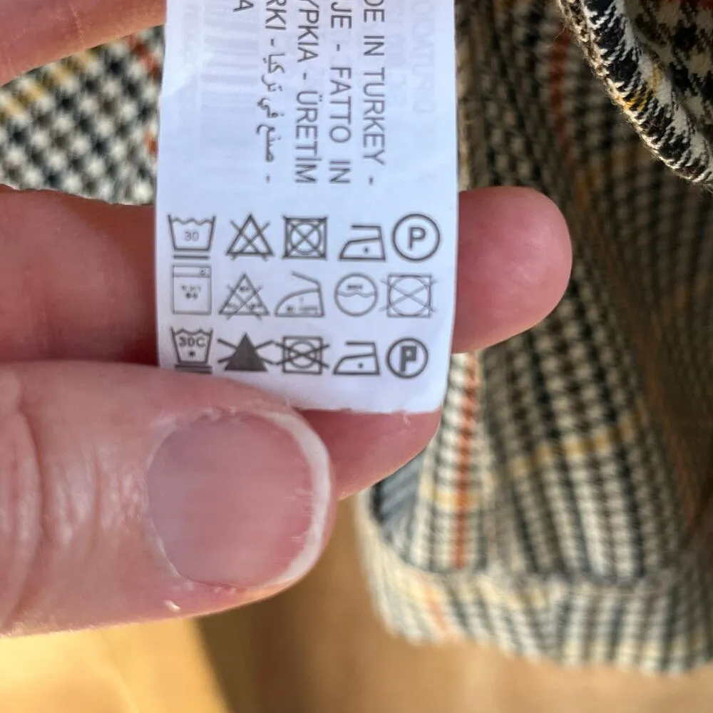 Zara Women's Plaid Button Front Mini Dress Size M - Image 8