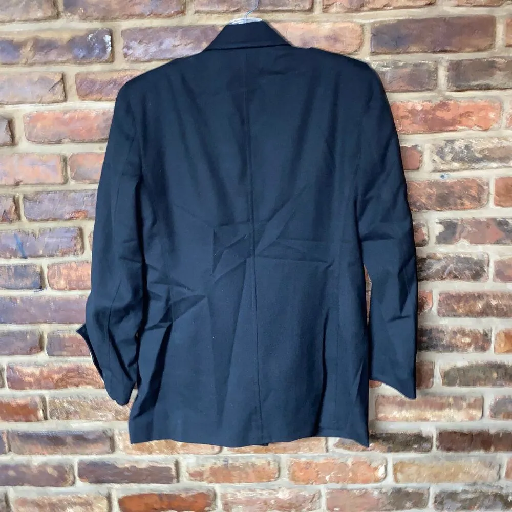 Lizwear Liz Claiborne Vintage 80s Black Double Breasted Blazer Size 4P Petite - Image 8