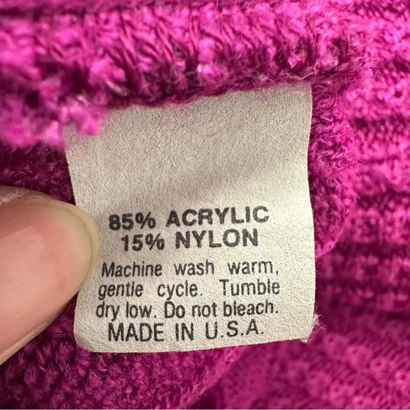 Vintage College Point Sweater Womens Medium Short Sleeve Round‎ Neck Made In USA Purple - Image 9