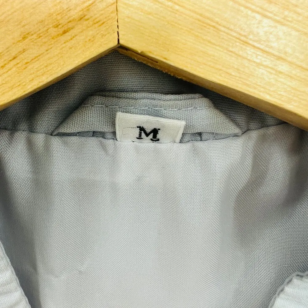 VINTAGE MEDIUM 70s Powder Blue Mock Neck Zip Up Windbreaker Jacket FLEET STREET - Image 9