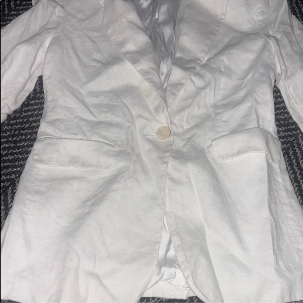 Mango White Blazer Tailored Suit Jacket - Image 8