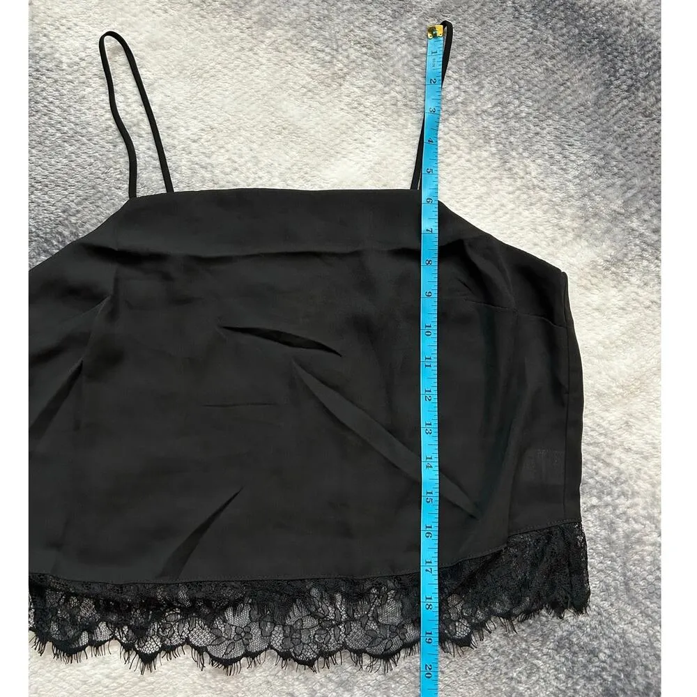 G. Reve Lace Trim Camisole Black Women Top Size Large Goth Y2K Grunge Sexy Chic - Image 7