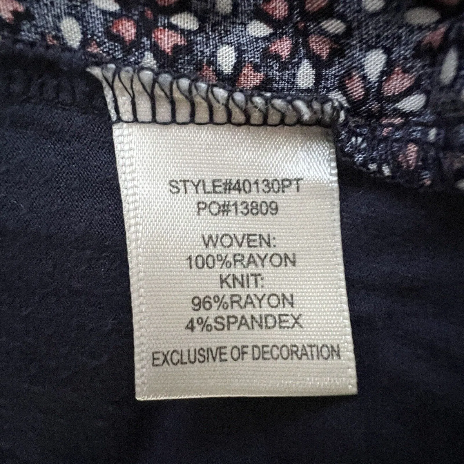 Skies are Blue Blouse Womens Small Petite Black‎ Red Floral Mix Pattern Bohemian - Image 8