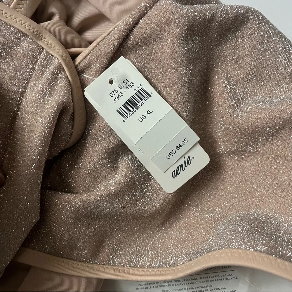 Aerie • NWT Gold Beige Sparkle Cutout One Piece Swimsuit - Image 13