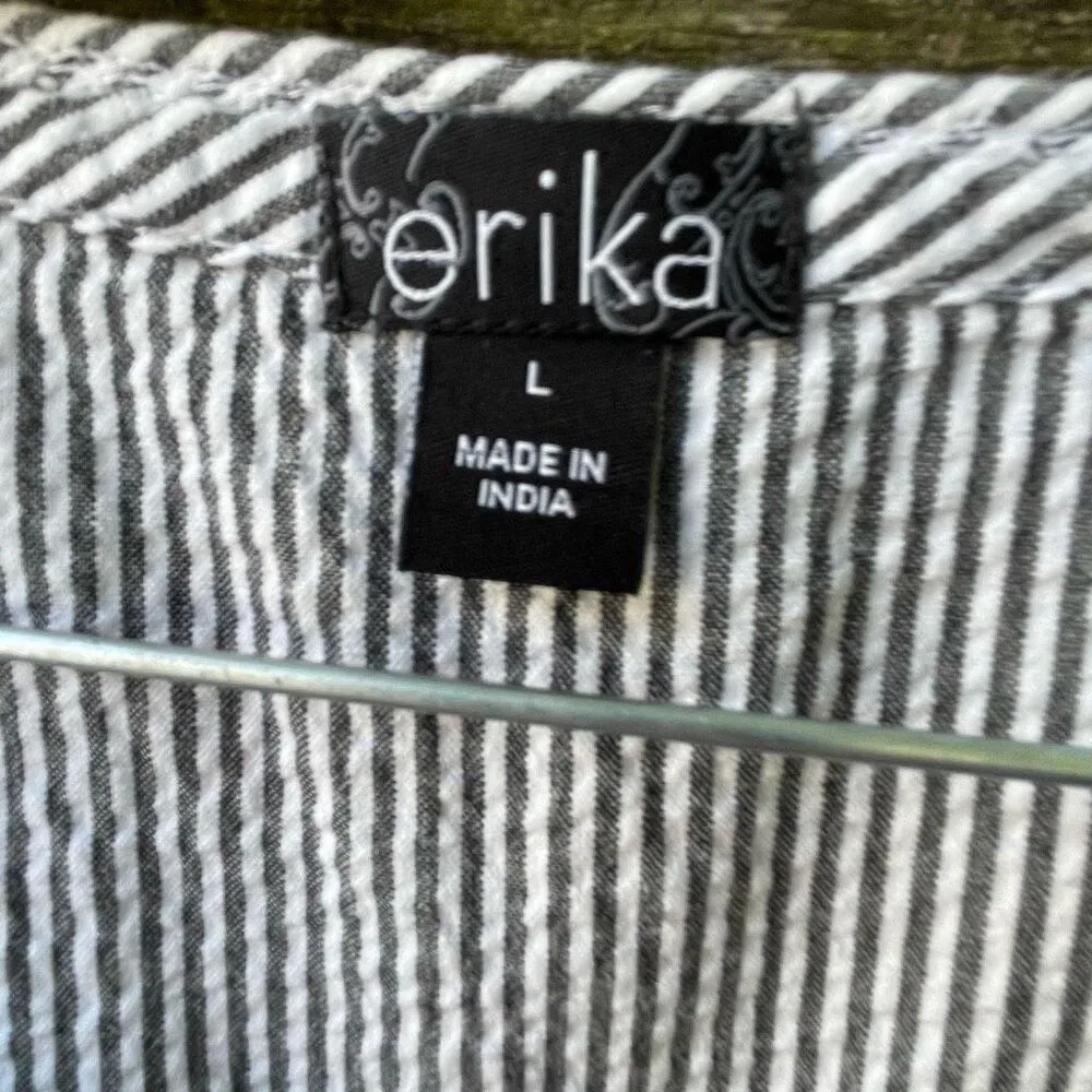 NWT Erika size L 100% embroidered button front top - Image 8