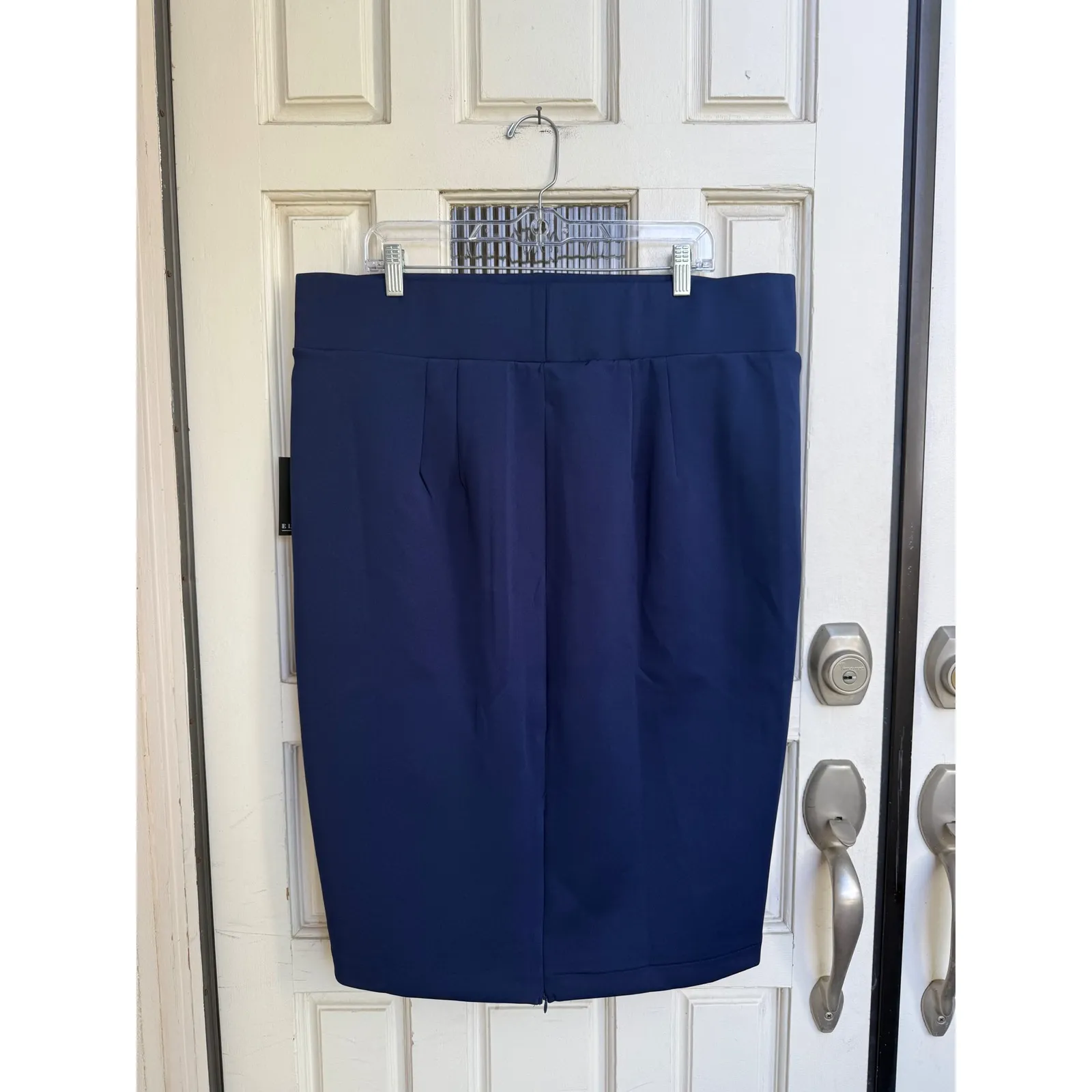 ELOQUII Navy Blue Pencil Skirt Zipper Detail Plus Size 20 NWT - Image 3