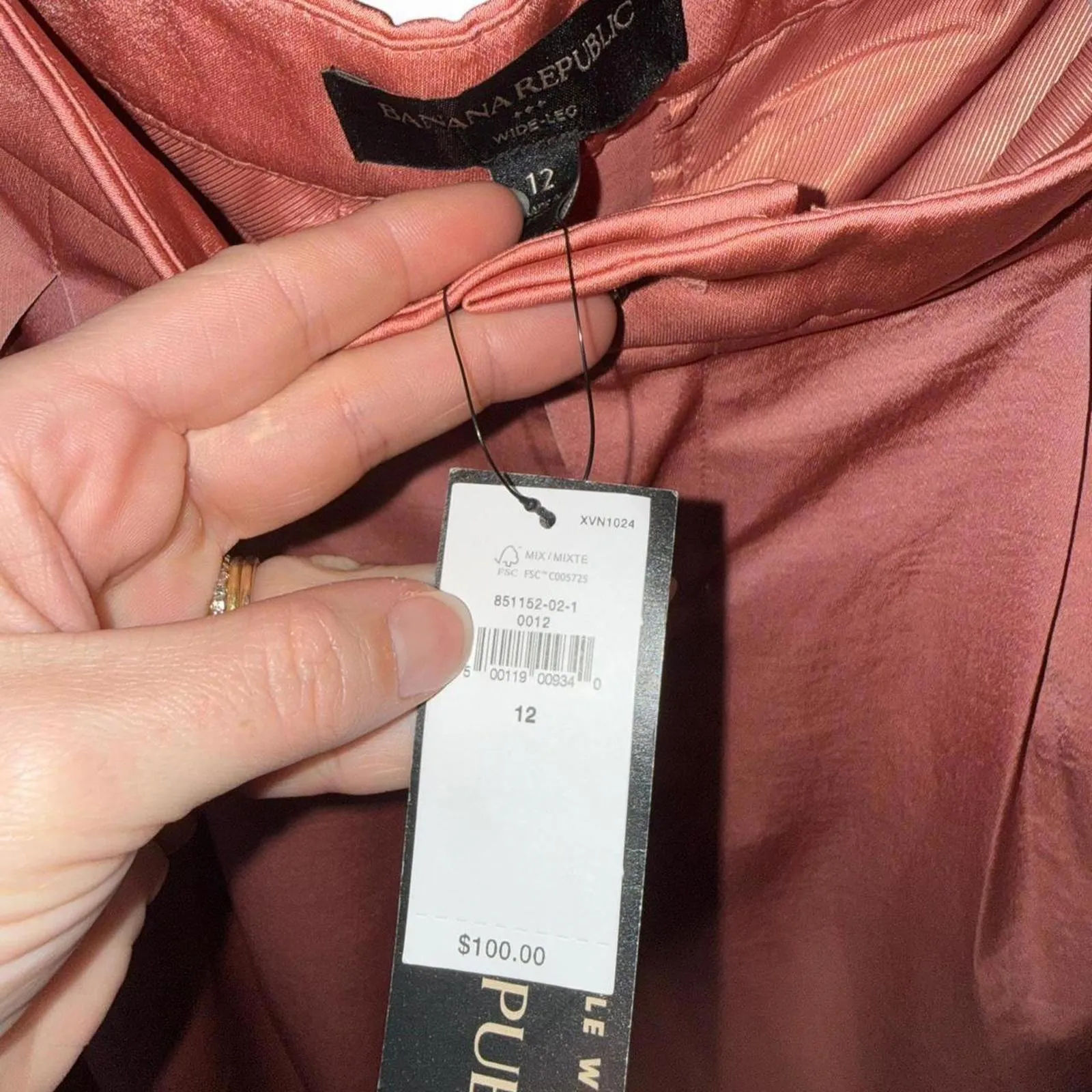 Banana republic Satin pleated wide leg - Image 3