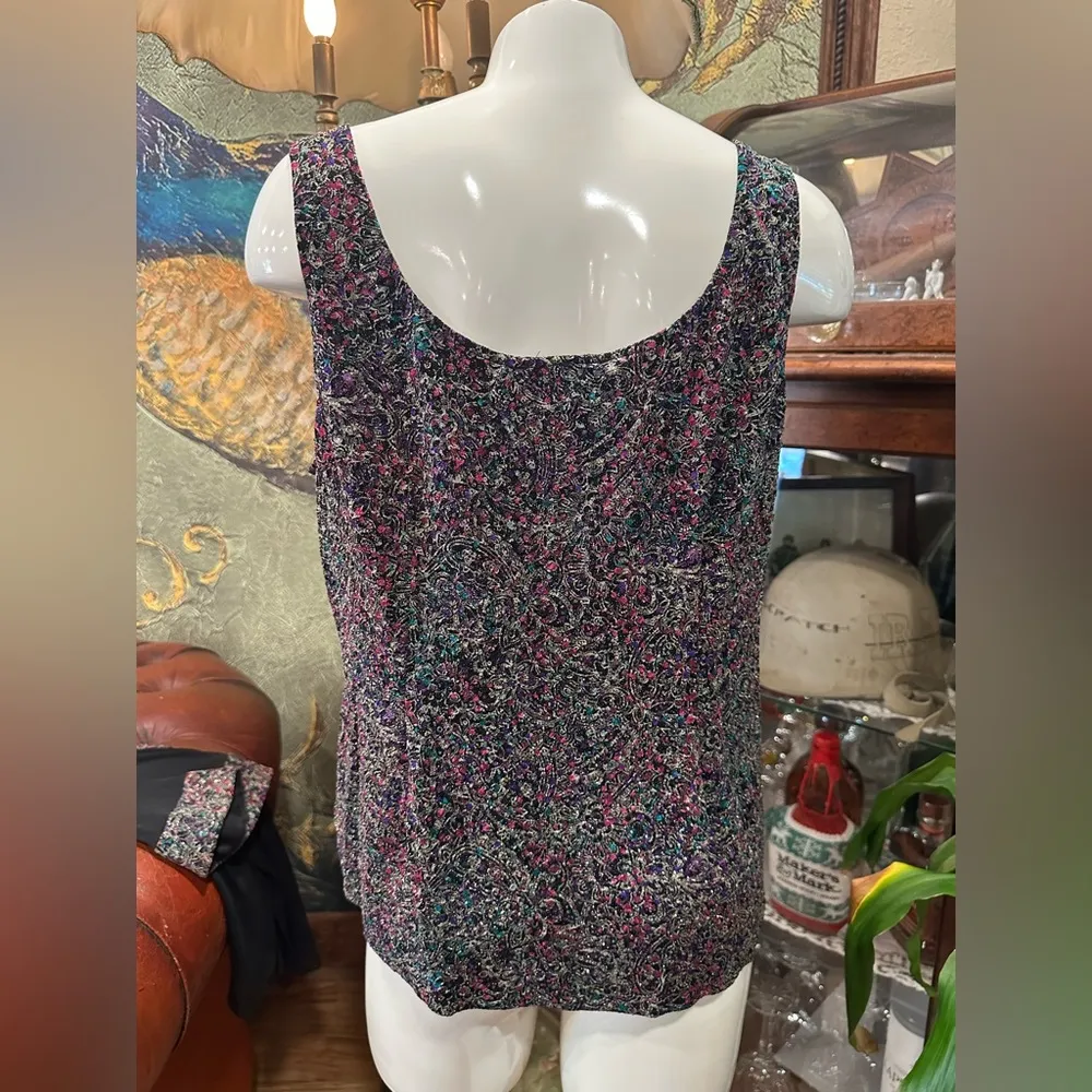 EUC Alex Evenings Black and Pink Blouse 2 pice set with Square Neckline - Image 9