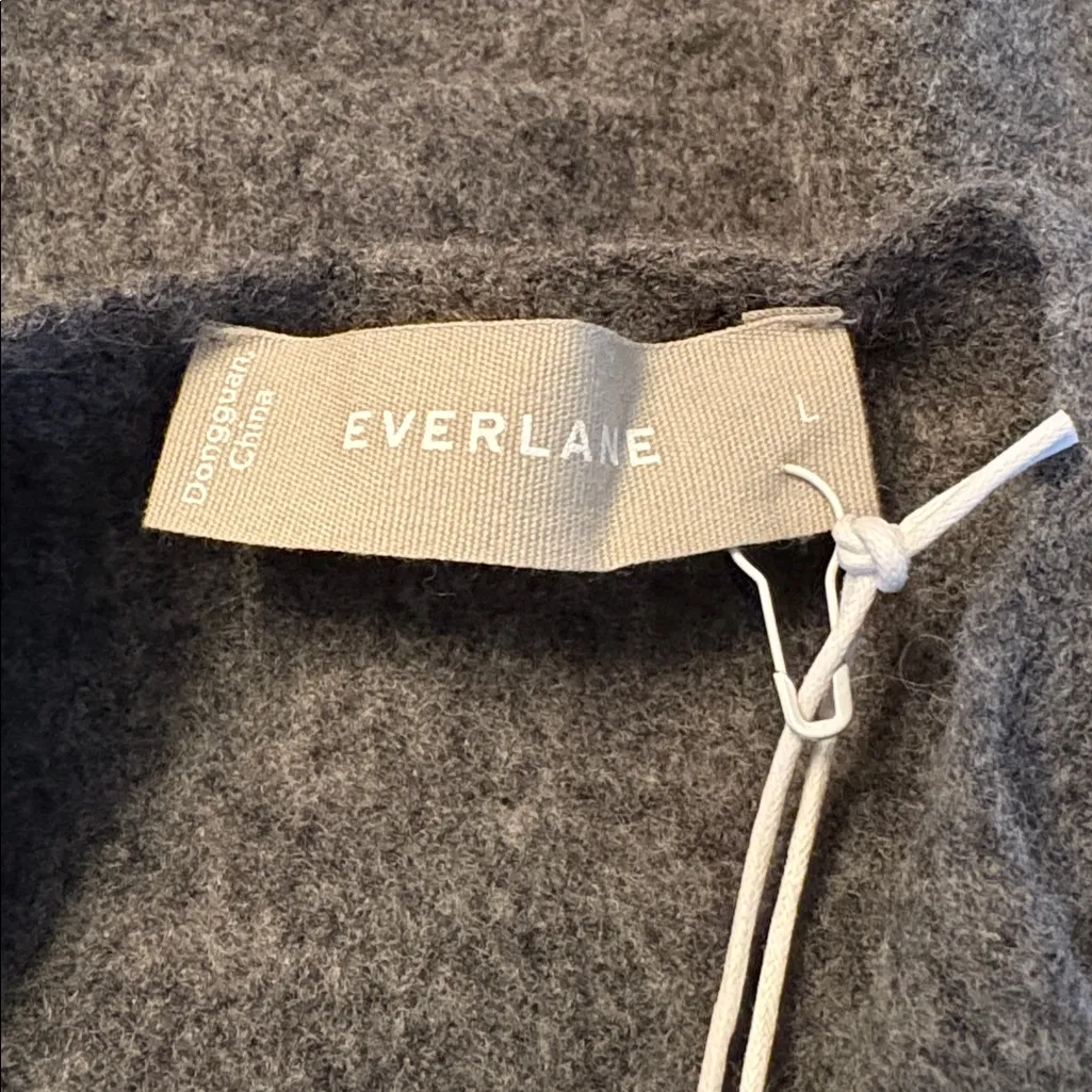 Everlane The Cozy Stretch Tank wool and yak hair blend dark gray Size L NWT - Image 4